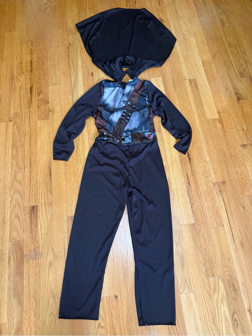 Star Wars Black Hooded Costume Jumpsuit with Printed Chest Armor